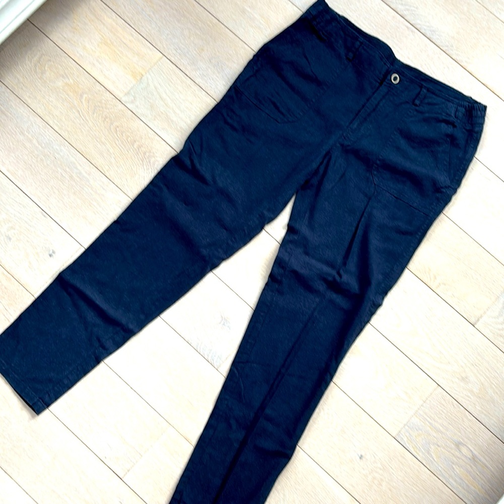Linen blend navy blue pants